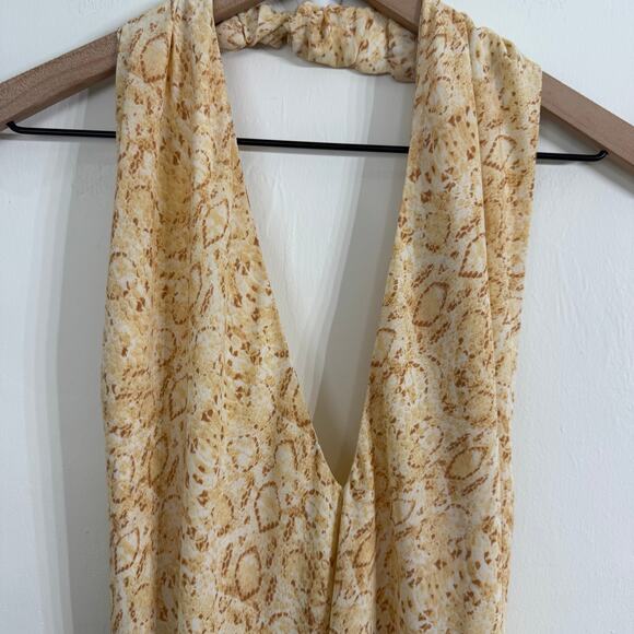 Show Me Your Mumu Desert Snakeskin Jasmine Halter Midi Dress Size Small - Picture 4 of 9
